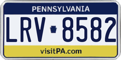 PA license plate LRV8582