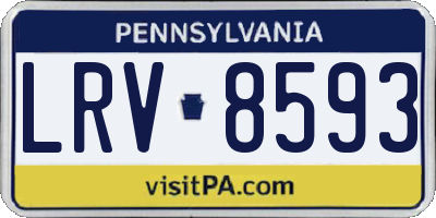 PA license plate LRV8593