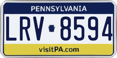 PA license plate LRV8594