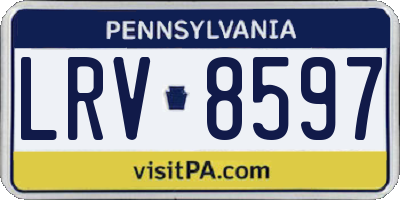 PA license plate LRV8597