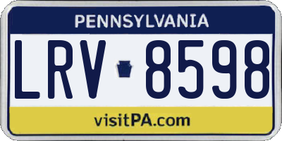 PA license plate LRV8598