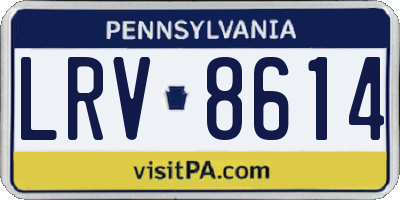 PA license plate LRV8614