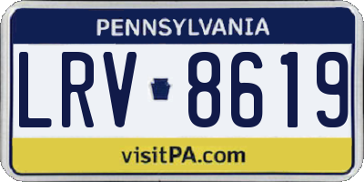 PA license plate LRV8619