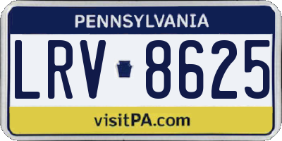 PA license plate LRV8625