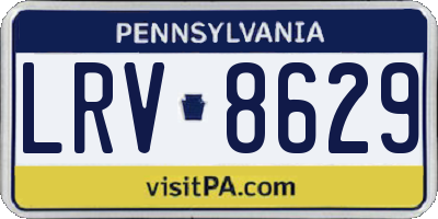 PA license plate LRV8629