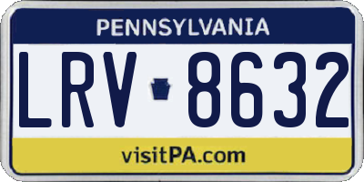 PA license plate LRV8632