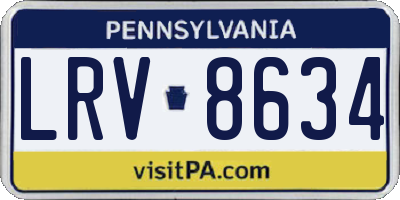 PA license plate LRV8634