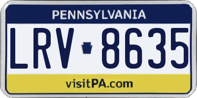 PA license plate LRV8635