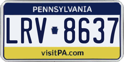 PA license plate LRV8637