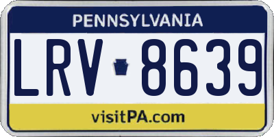 PA license plate LRV8639
