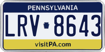 PA license plate LRV8643