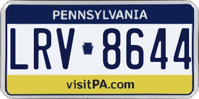 PA license plate LRV8644