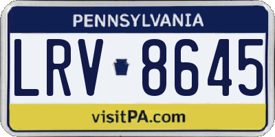 PA license plate LRV8645