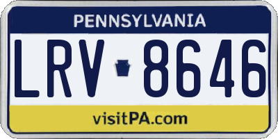 PA license plate LRV8646