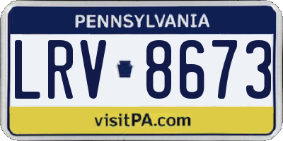 PA license plate LRV8673