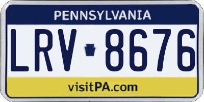 PA license plate LRV8676
