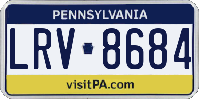 PA license plate LRV8684