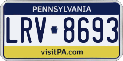 PA license plate LRV8693
