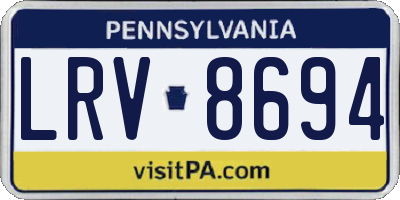 PA license plate LRV8694