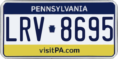 PA license plate LRV8695