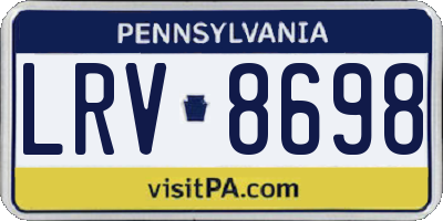 PA license plate LRV8698