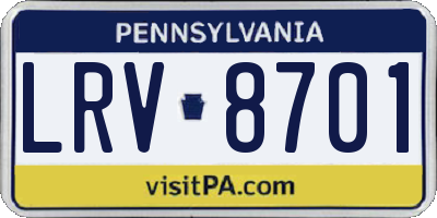 PA license plate LRV8701