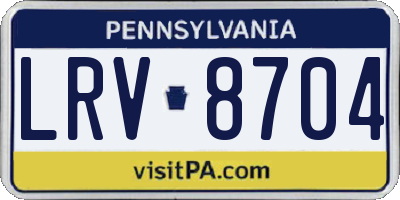 PA license plate LRV8704