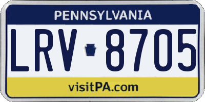 PA license plate LRV8705