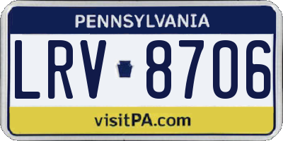 PA license plate LRV8706