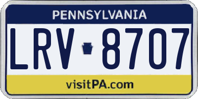 PA license plate LRV8707