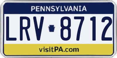 PA license plate LRV8712