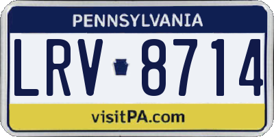 PA license plate LRV8714