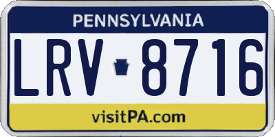 PA license plate LRV8716