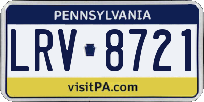 PA license plate LRV8721