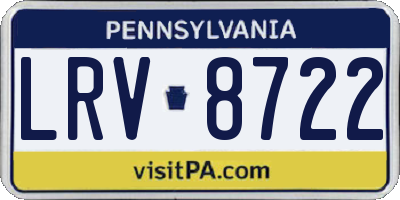 PA license plate LRV8722