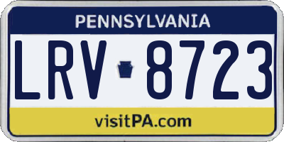 PA license plate LRV8723