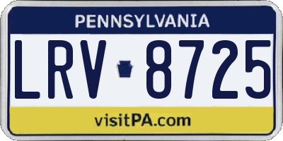 PA license plate LRV8725