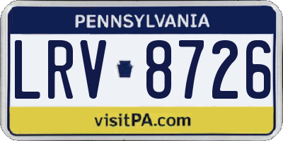 PA license plate LRV8726
