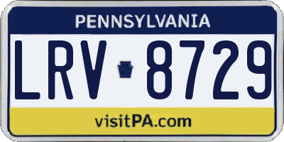 PA license plate LRV8729