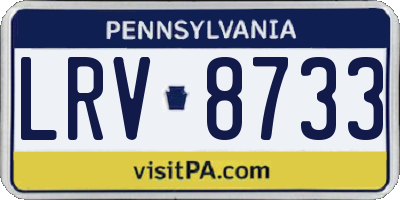 PA license plate LRV8733