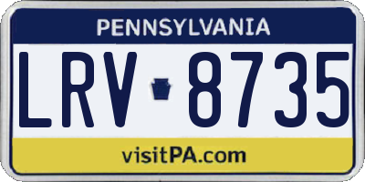 PA license plate LRV8735