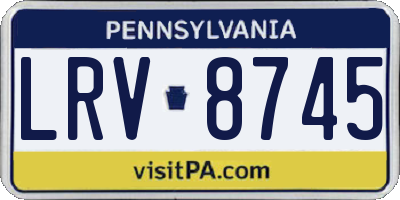 PA license plate LRV8745