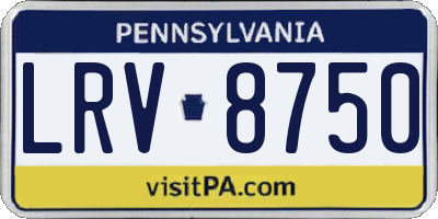 PA license plate LRV8750