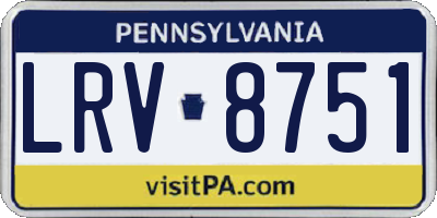 PA license plate LRV8751