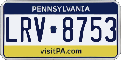 PA license plate LRV8753