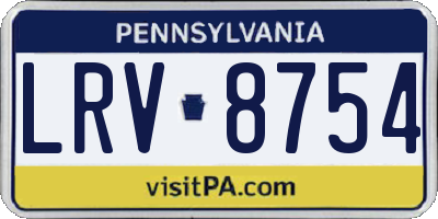 PA license plate LRV8754