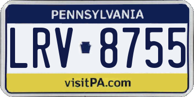 PA license plate LRV8755
