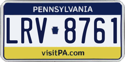 PA license plate LRV8761