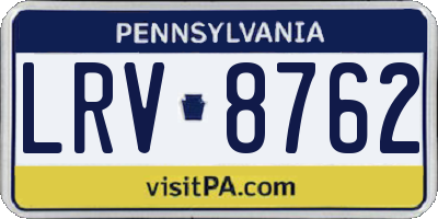 PA license plate LRV8762