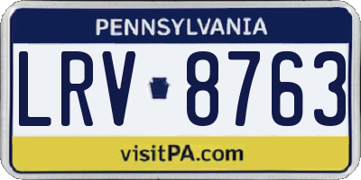 PA license plate LRV8763